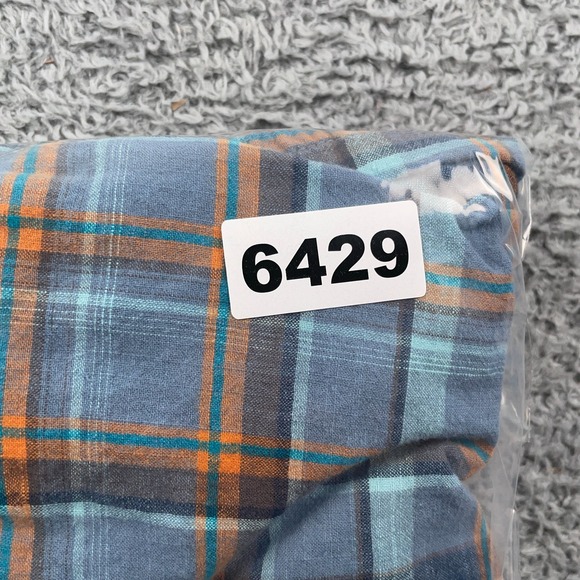 Columbia Shirt Mens Large Blue Orange Plaid Short Sleeve Button Up Regular Fit - Picture 9 of 9